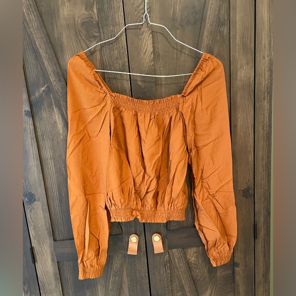 Mexx Tops - MEXX Rust Boho Smocked Cuff Top